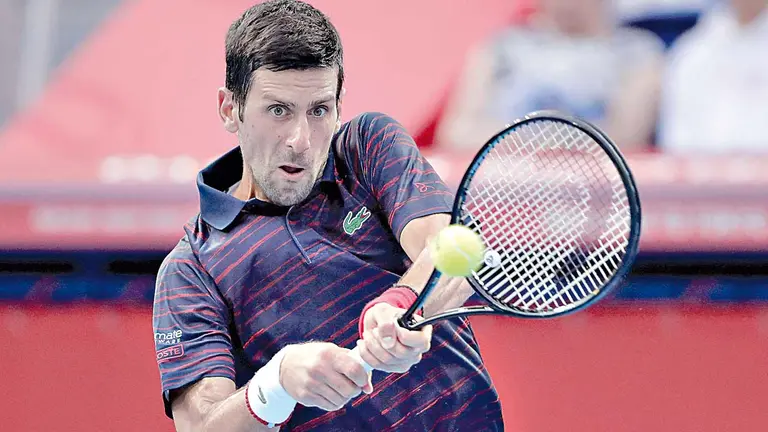 Noval Djokovic, durante un partido oficial. EFE