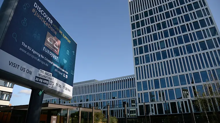 Frontis de Eurojust, en su página web oficial.