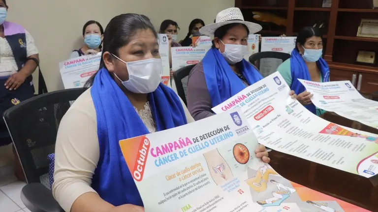 Campa&ntilde;a de prevenci&oacute;n, diagn&oacute;stico y atenci&oacute;n contra el c&aacute;ncer c&eacute;rvico uterino. Foto: GAMS.