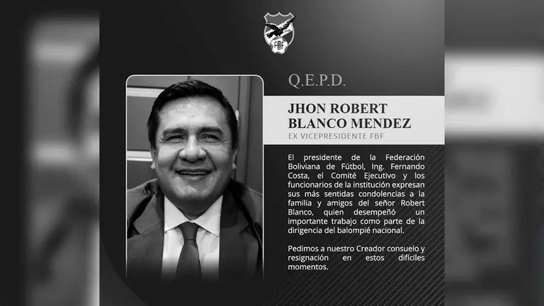 Aviso necrol&oacute;gico publicado por la FBF.