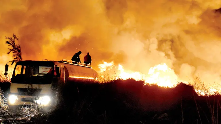 Incendio en la laguna Alalay. DICO SOLÍS