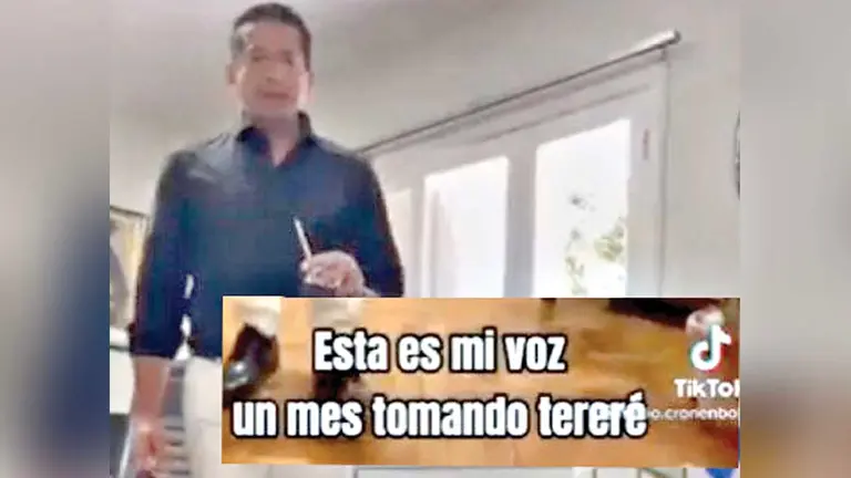 El exembajador Mario Cronembold en el video de Tik Tok. CAPTURA