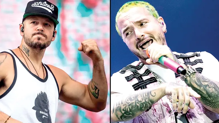 Residente y J Balvin (izquierda y derecha, respectivamente), los dos cantantes que protagonizaron una disputa respecto a los Latin Grammy.         EL DIARIO