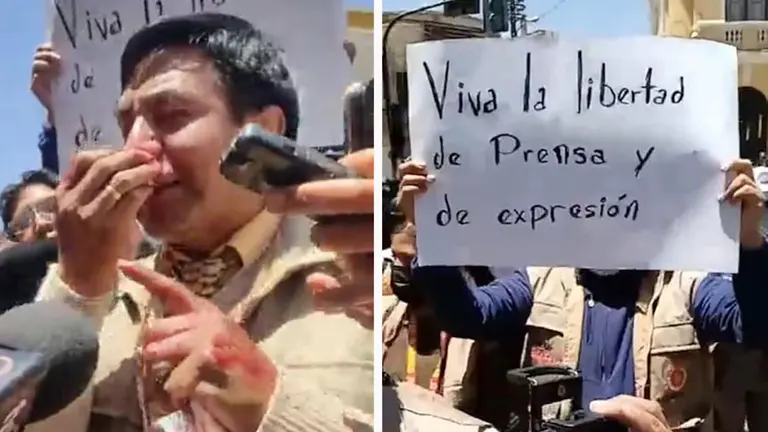En Oruro periodistas denunciaron que fueron gasificados. Fotos: v&iacute;a radio P&iacute;o XII