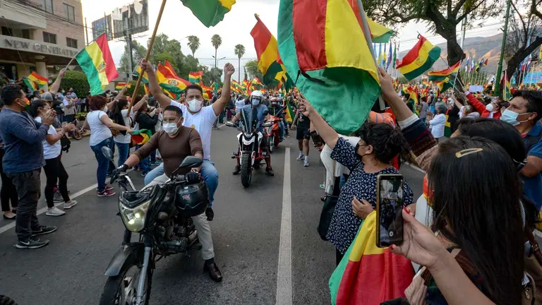 La Resistencia Juvenil Cochala (RJC) durante una movilización. DICO SOLÍS