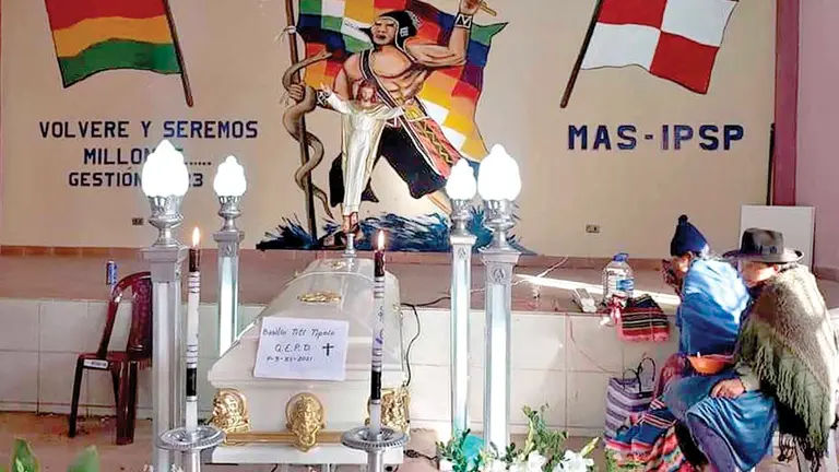 El velorio de Basilio Titi en la Federación de Campesinos de Potosí. RKC