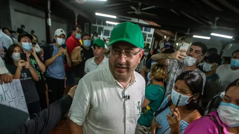 El presidente del Comit&eacute; C&iacute;vico pro Santa Cruz, R&oacute;mulo Calvo.