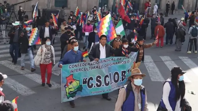 Interculturales, en una marcha anterior. CSCIOB COMUNICACIONES