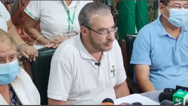 El presidente del Comit&eacute; C&iacute;vico Pro Santa Cruz, R&oacute;mulo Calvo,