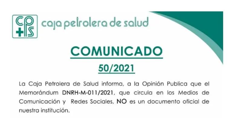 Comunicado de la Caja Petrolera