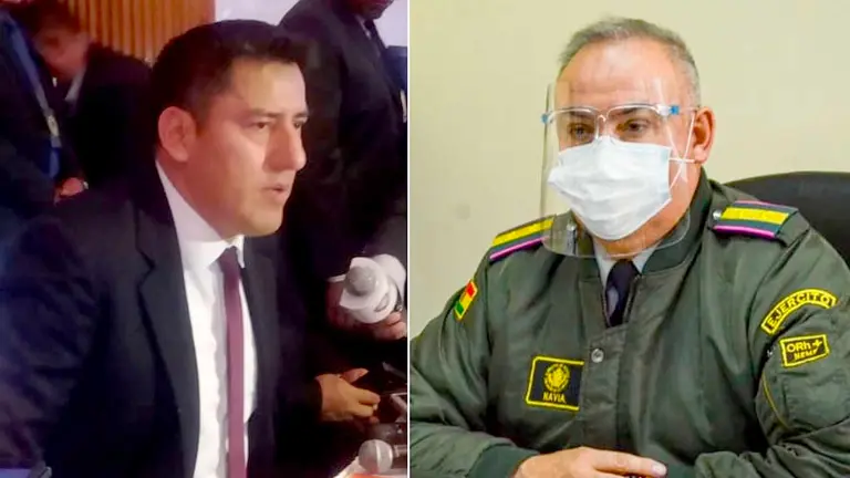 El ministro Zavaleta y el general Navia. Fotos- Ministerio de Defensa.