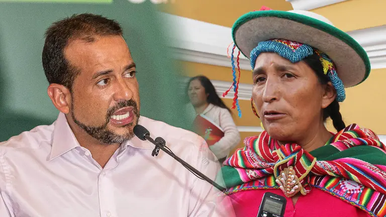 Luis Fernando Camacho, gobernador de Santa Cruz, y Lidia Patty.