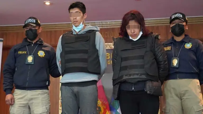 Presentan a los dos implicados en una red de trata, pornografía y proxenetismo. MINISTERIO DE GOBIERNO