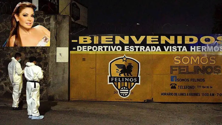 Peritos forenses laboran hoy, en la zona donde fue asesinada la actriz y modelo mexicana,Tania Mendoza, en la ciudad de Cuernavaca, en el estado de Morelos (México). EFE
