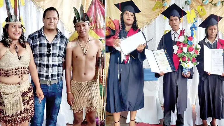 Los yuquis con sus trajes típicos y sus togas. ABEL IAIRA