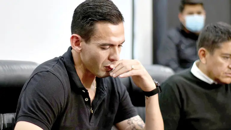 El arquero Arnaldo Giménez en su despedida de el Aviador.               ALEJANDRO ORELLANA