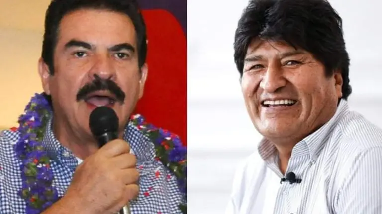 El alcalde Manfred Reyes Villa (i) y el l&iacute;der del MAS, Evo Morales. OPINI&Oacute;N