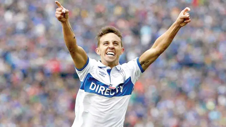 Diego Bounanotte celebra uno de sus goles en la Universidad Católica. UNITEL