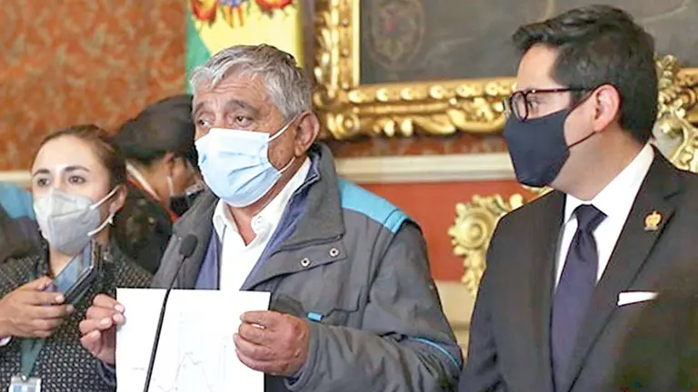 El alcalde de La Paz, Iván Arias, en una conferencia anterior. APG