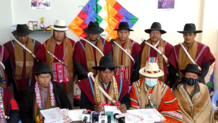 Una imagen de organizaciones campesinas de La Paz. Inti TV