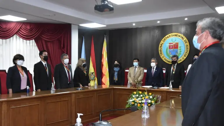 El acto de inauguraci&oacute;n del A&ntilde;o Judicial 2022 en Cochabamba, este jueves en el Tribunal de Justicia. NO&Eacute; PORTUGAL
