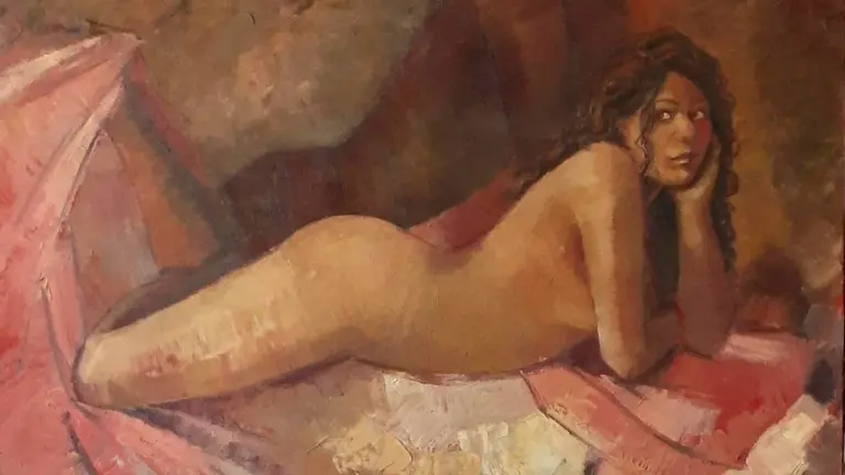Una de las pinturas de la artista. Cortes&iacute;a
