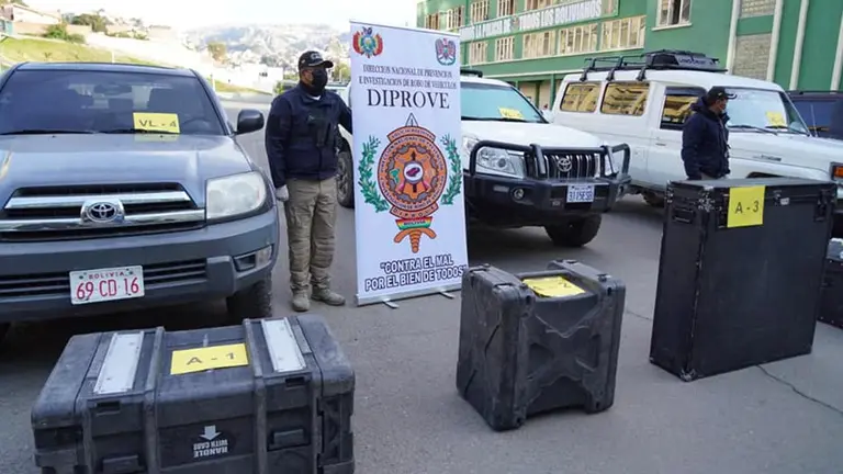Vehículos recuperados. MINISTERIO DE GOBIERNO