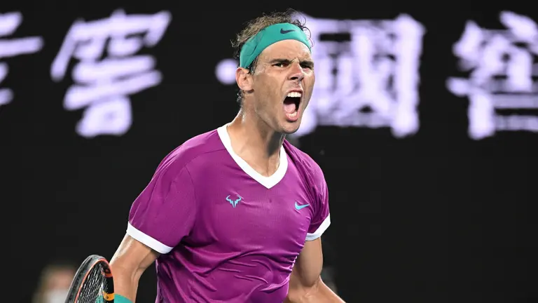 El tenista Rafael Nadal despu&eacute;s de la victoria de hoy en Australia. ESPN