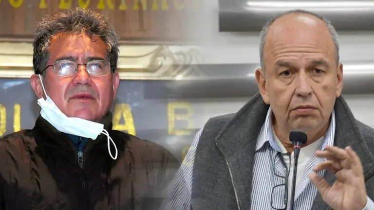 El exjefe policial, Maximiliano D&aacute;vila (i), el exministro Arturo Murillo (d).