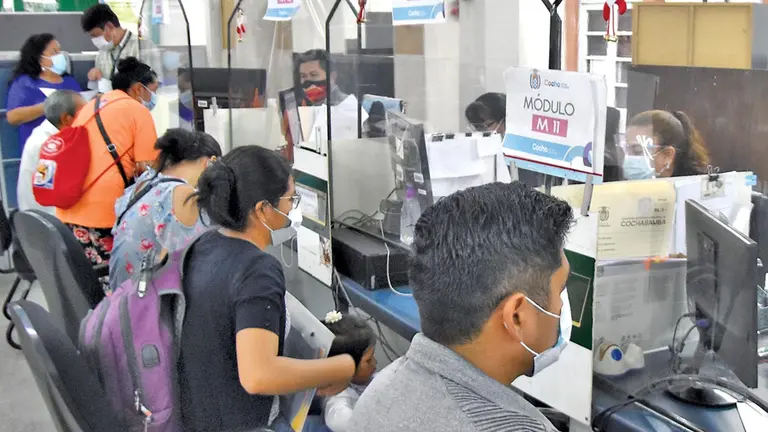 Instalaciones de la Dirección de Recaudaciones de la Alcaldía de Cochabamba. ARCHIVO