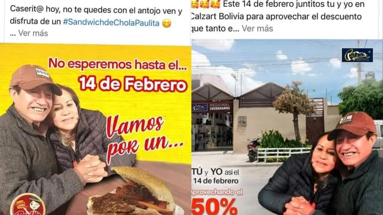 Las im&aacute;genes de Quispe en las promociones de las empresas. RRSS