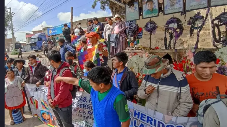 V&iacute;ctimas de Huayllani exigen justicia en conferencia de prensa. CORTES&Iacute;A