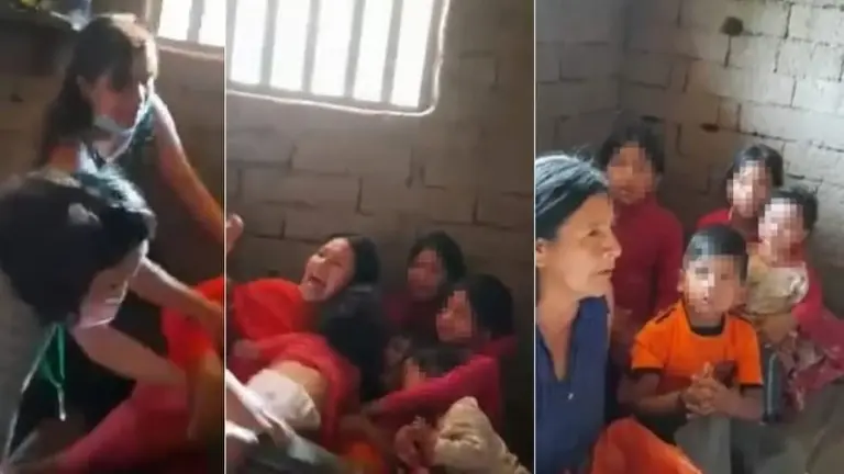 Los menores y su madre, en el momento de su separaci&oacute;n, por decisi&oacute;n de la jueza Gabriela Luizaga. URGENTE.BO