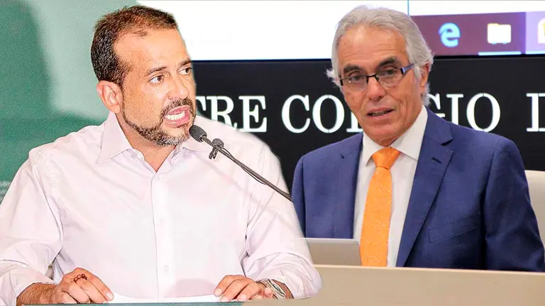 El gobernador cruce&ntilde;o (i) el relator de la ONU (d)