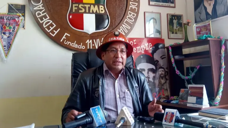 El dirigente Gonzalo Quispe, en una conferencia pasada. AGENCIA CCB