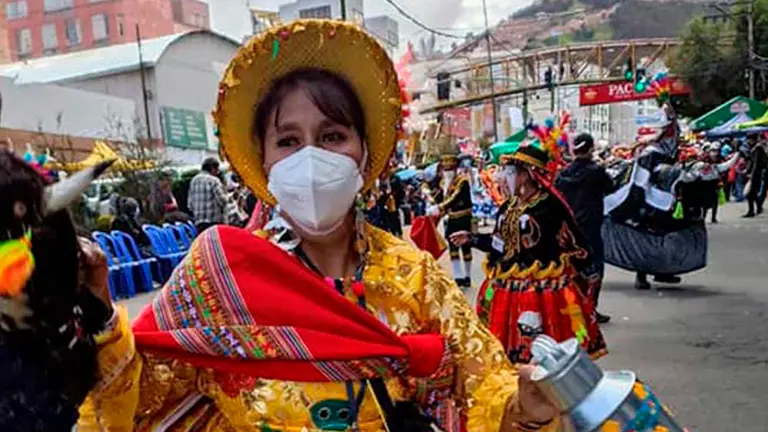 Danzarines que participaron del Jisk'a Anata 2022. Foto: La Paz Culturas