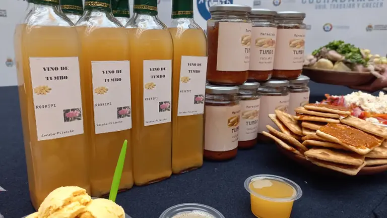 Botellas de vino de tumbo hecho por productores de Sacaba.	       Gobernaci&Oacute;n