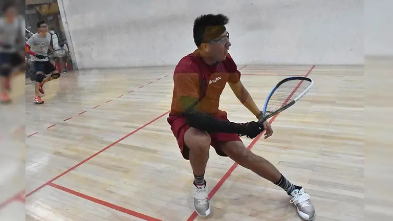 Conrrado Moscoso en un pasaje del partido final del Open frente a Carlos Keller. Noé Portugal