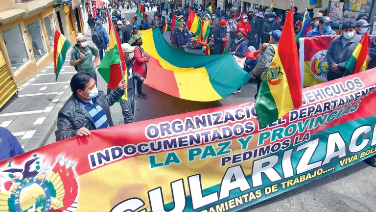 La marcha en La Paz, ayer. APG