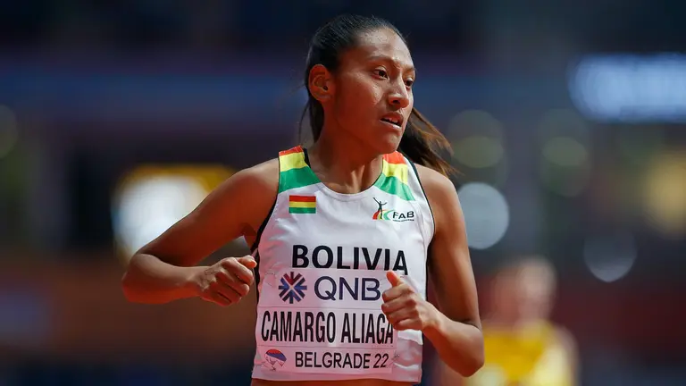 Jhoselyn Camargo, durante el torneo mundial de atletismo Indoor. Óscar Muñoz