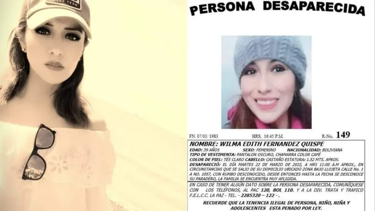 Wilma Fern&aacute;ndez, la mujer que es buscada en La Paz.
