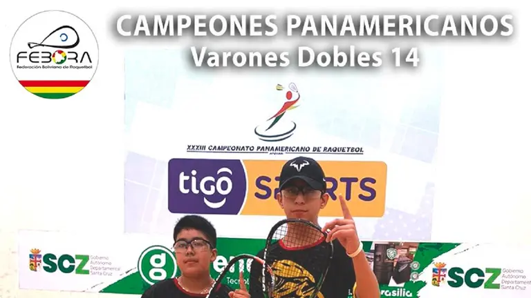 Una imagen de los campeones panamericanos de raquetbol en la modalidad masculina. Febora