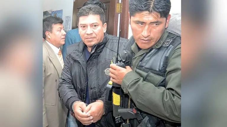 Marco Antonio Aramayo durante su detención, en La Paz. EL DIARIO
