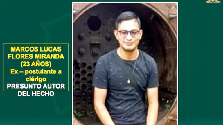Marcos Lucas Flores, presunto asesino del fray Wilberth Daza.     POLIC&Iacute;A