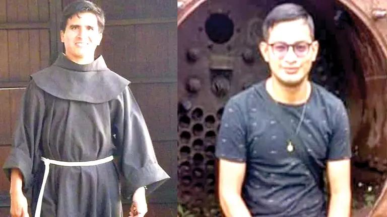El fray Wilberth Daza, asesinado el 16 de abril en la iglesia de San Francisco de Santa Cruz.  y Fotografía del rostro del presunto autor del robo y asesinato (d)      FACEBOOK WILBERTH DAZA - POLICÍA 