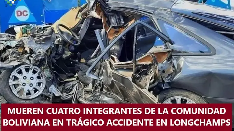 Una imagen del vehículo tras el accidente en que fallecieron cuatro personas. CDR
