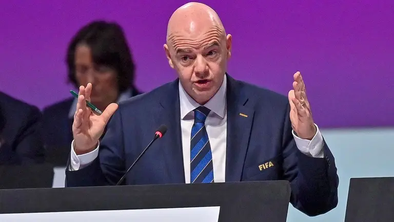 El presidente de la FIFA, Gianni Infantino, durante su visita al país norteamericano. EFE