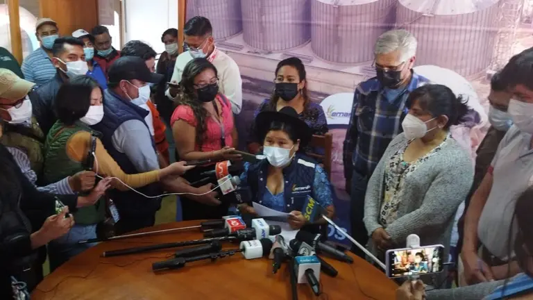 La responsable de EMAPA en Cochabamba, Mar&iacute;a Elena Laura, este jueves. EMAPA