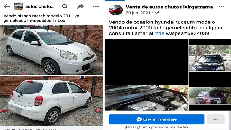 Captura de pantalla de las ofertas en un grupo de Facebook.