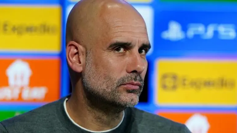 Pep Guardiola, durante una conferencia de prensa. Europa Press
